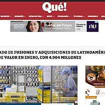 El mercado de fusiones y adquisiciones de Latinoamrica pierde un 42% de valor en enero, con 4.904 millones